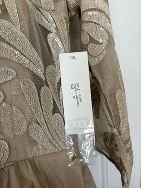 Teri Jon champagne dress size 18